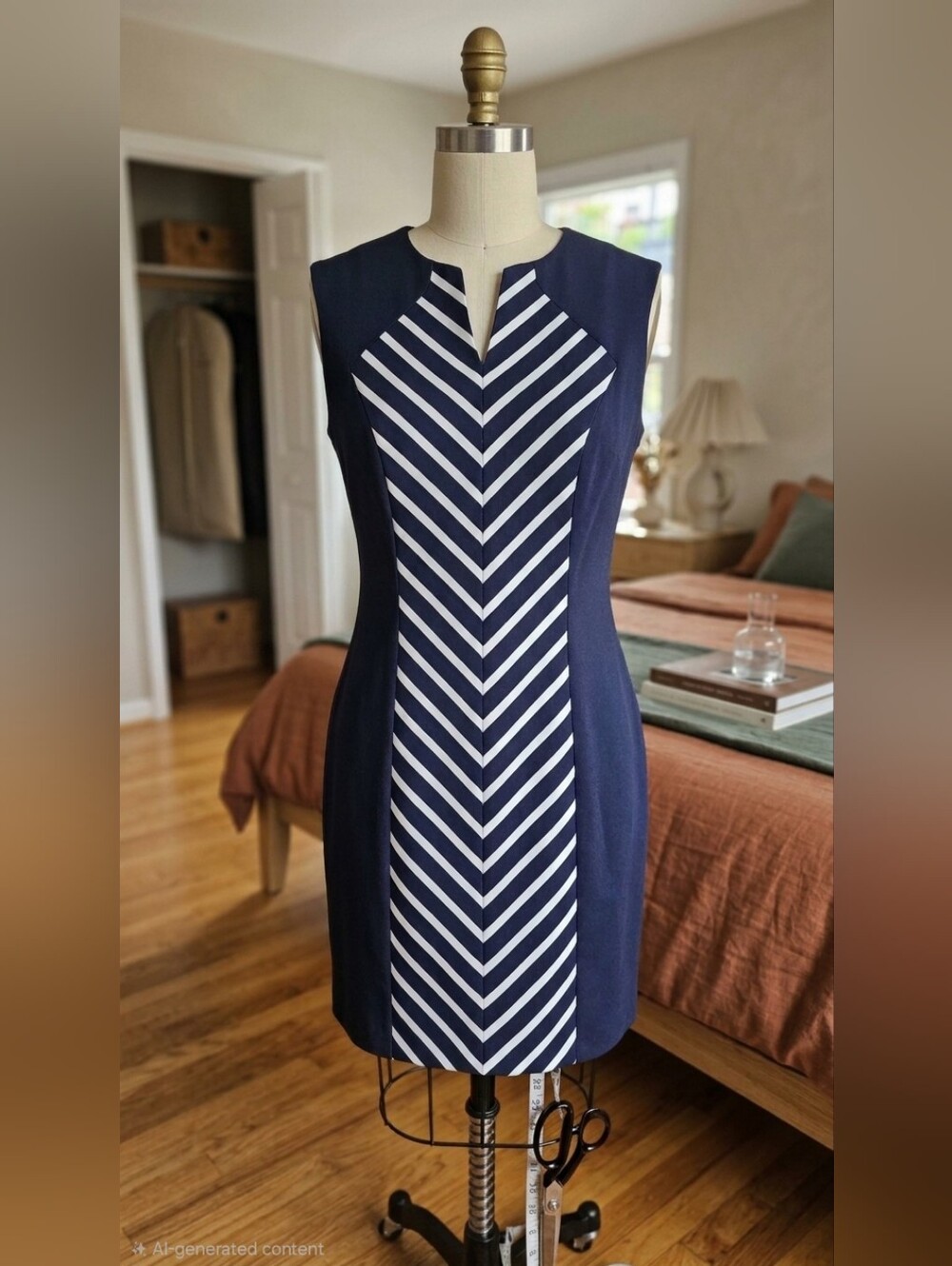 Chic I LE New York Chevron Sheath Dress - Size 12